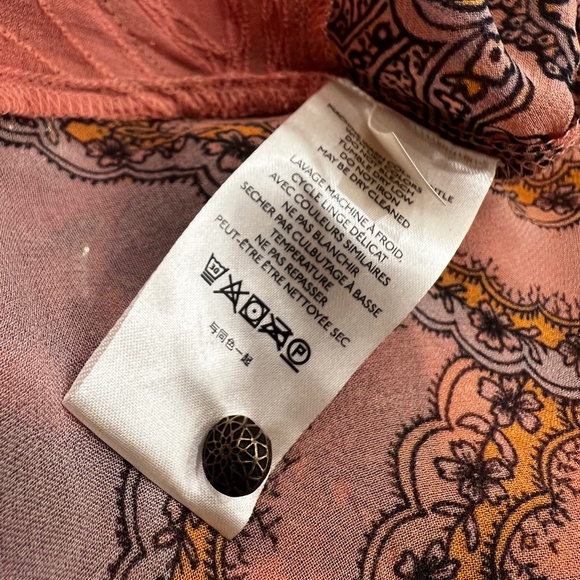 Elegant {Anthro} Beaded <Ignacia> Blouse | Sheer Pink Orange Sequin Top | Small - Picture 13 of 16